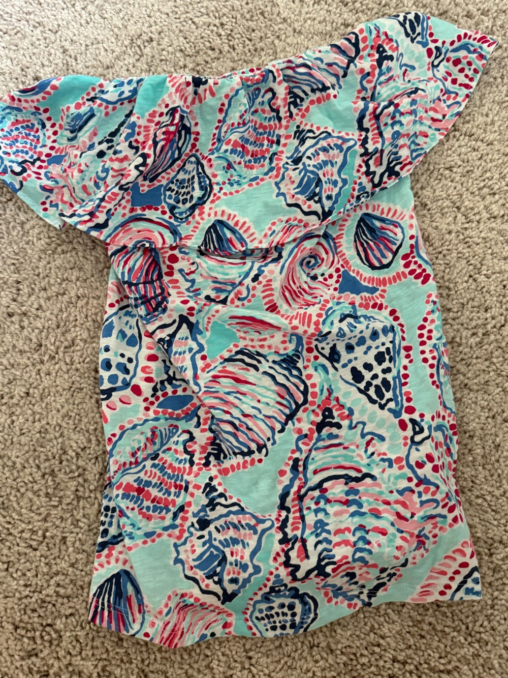 Lilly Pulitzer | top bundle | Pink, Orange Top & Aqua Shell Top - strapless - Picture 4 of 6